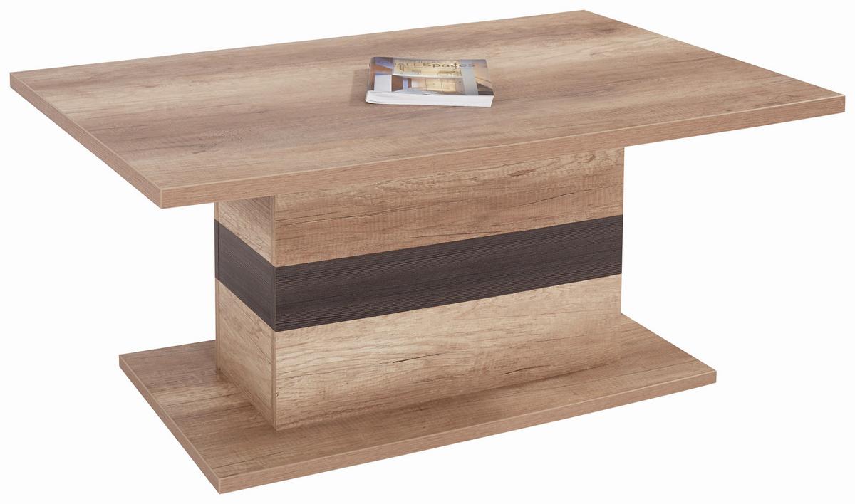 Couchtisch Mali, Eiche Dekor/dunkelbraun - Eichefarben/Dunkelbraun, MODERN, Holzwerkstoff (110/49/67cm)