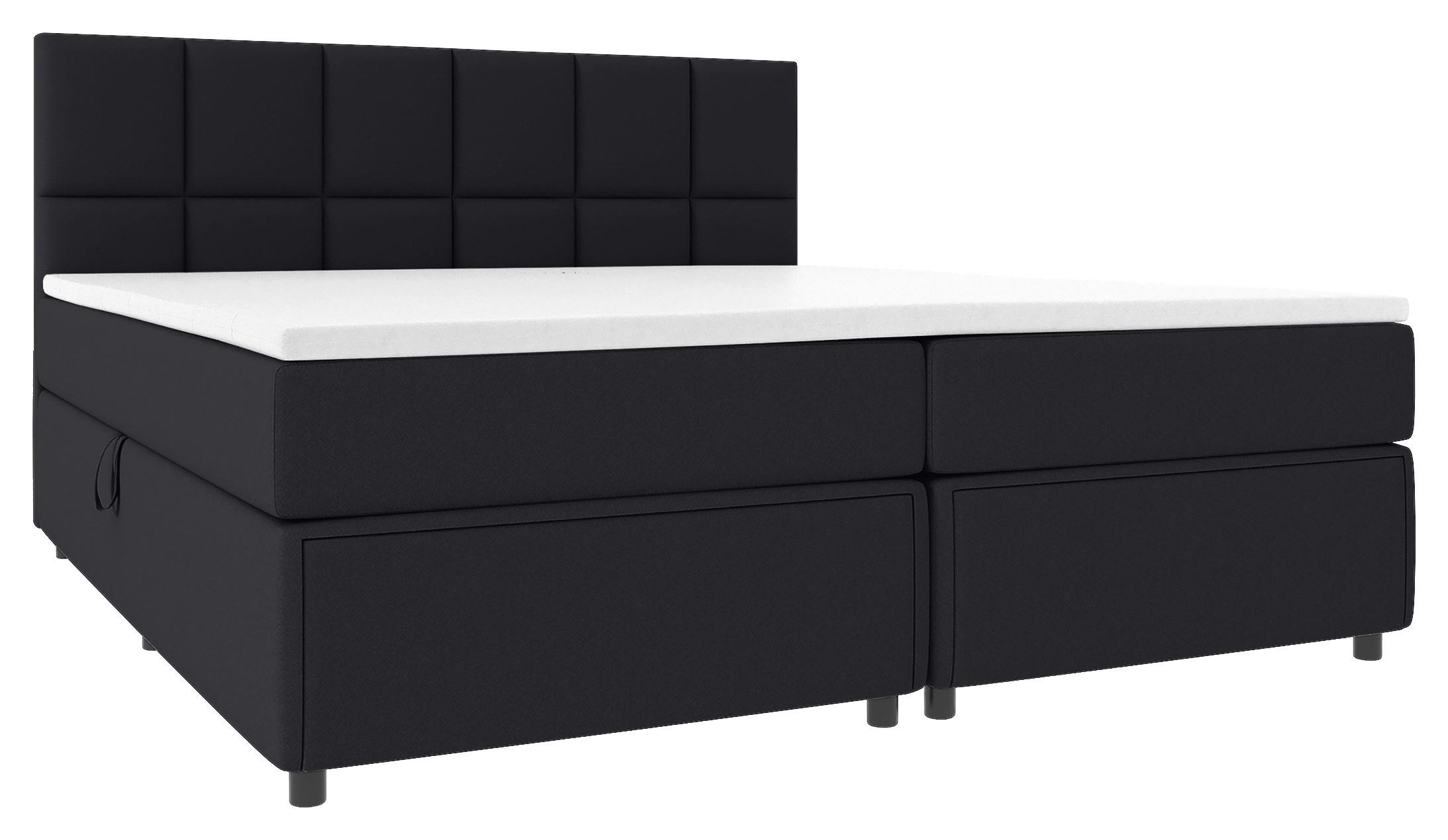 Boxspringbett Mit Topper Garda 140x200 Cm Schwarz