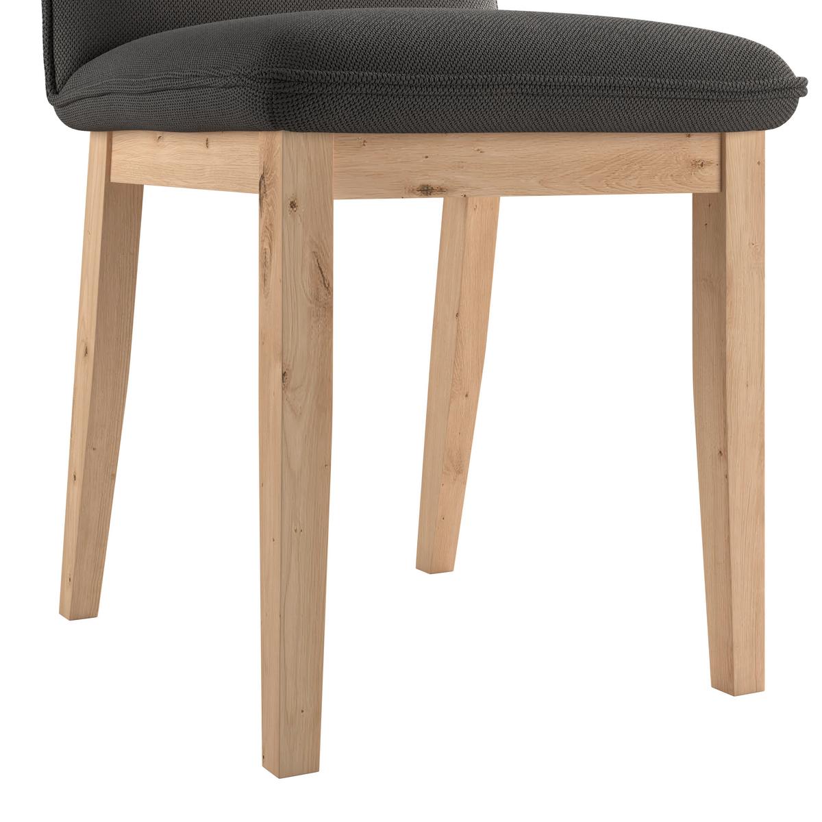 Vierfußstuhl Beluna Ii Webstoff Anthrazit, B: 47cm - Eichefarben/Anthrazit, KONVENTIONELL, Holz/Textil (47/91/56cm) - James Wood