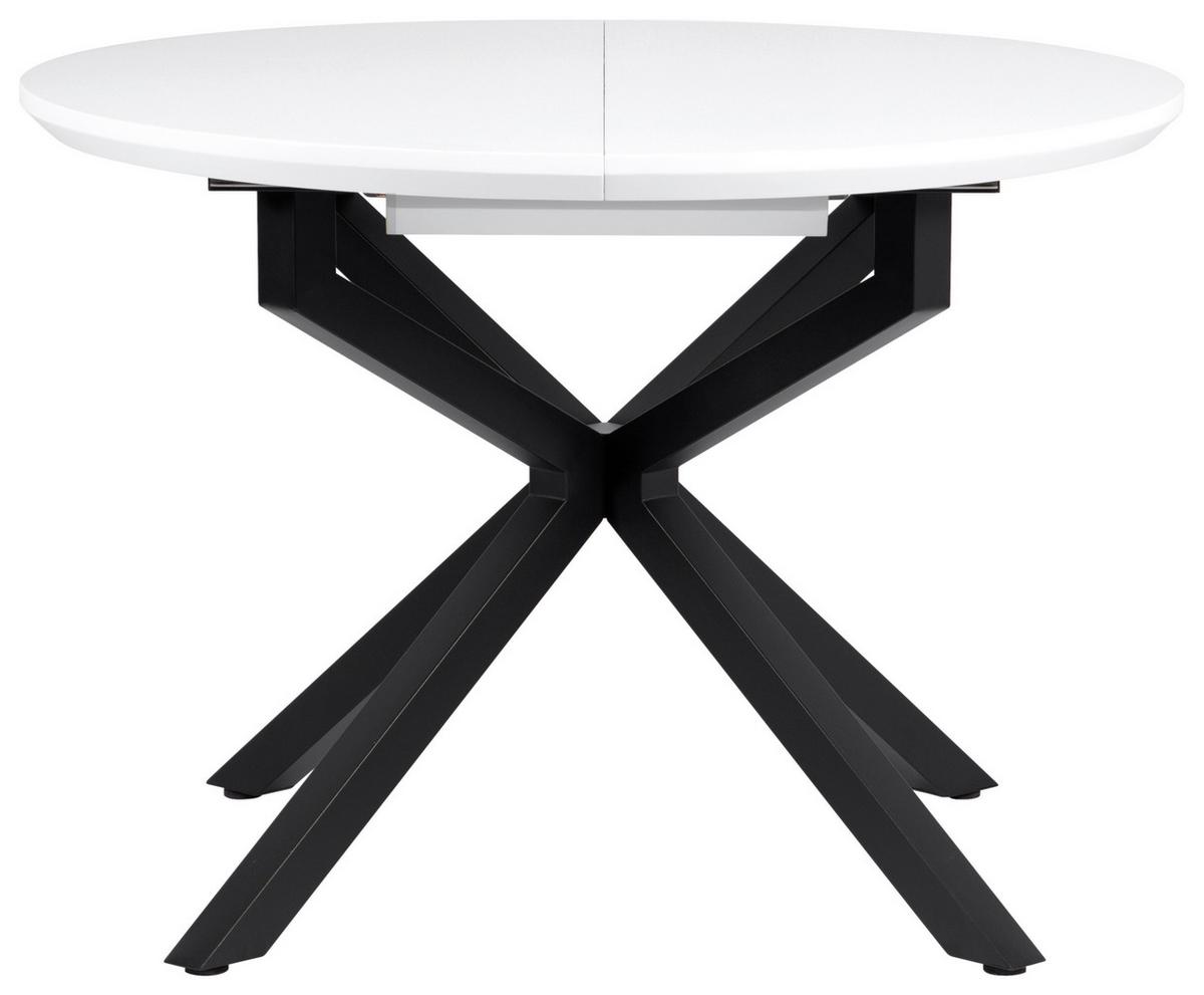 Esstisch Aris Weiß L 108-148 cm - Schwarz/Weiß, MODERN, Holzwerkstoff/Metall (108/148/108/76cm) - Livetastic