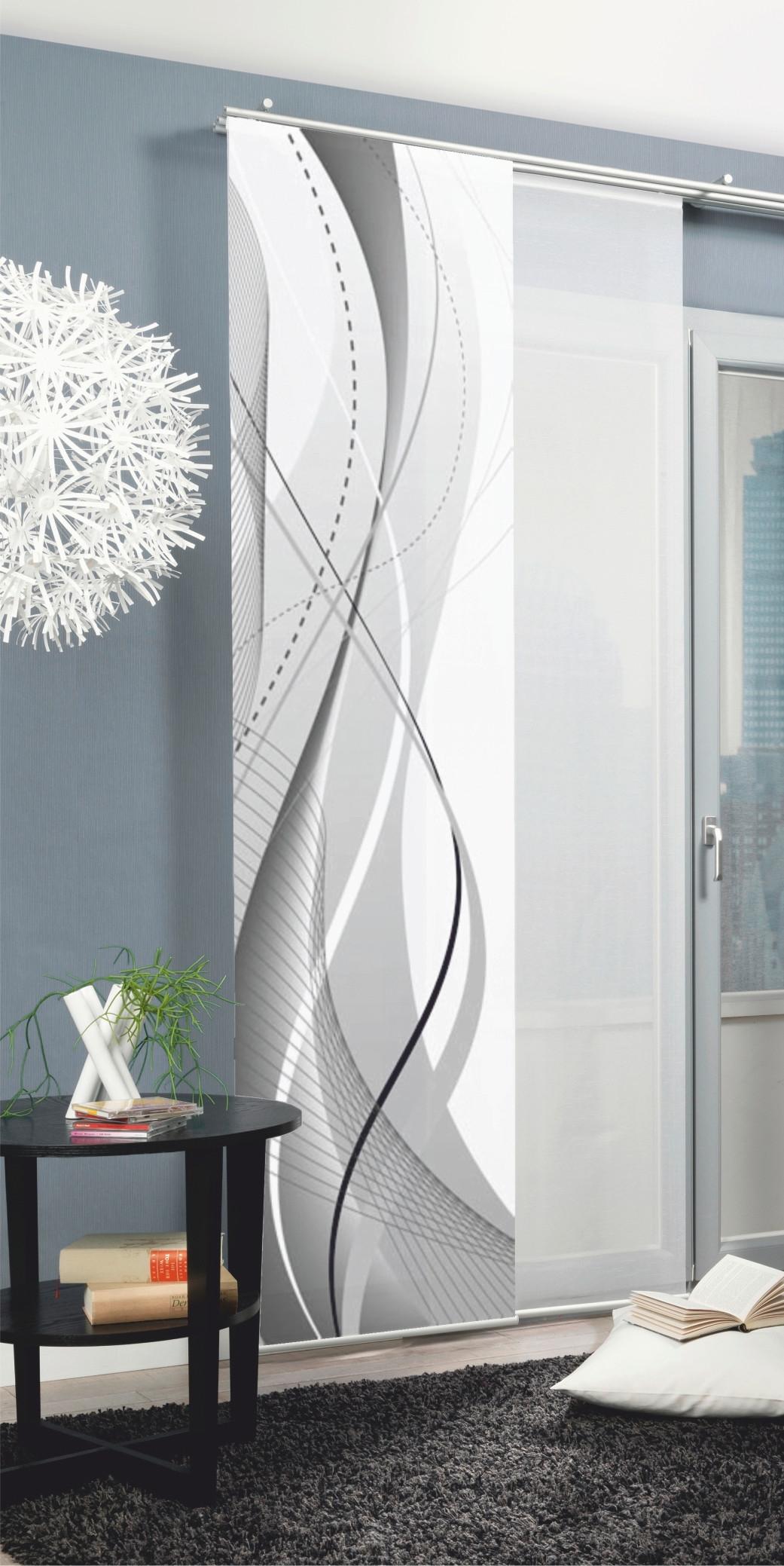 Flächenvorhang Carlisle Grau B: 60 cm - Grau, Design, Textil (60/245cm)