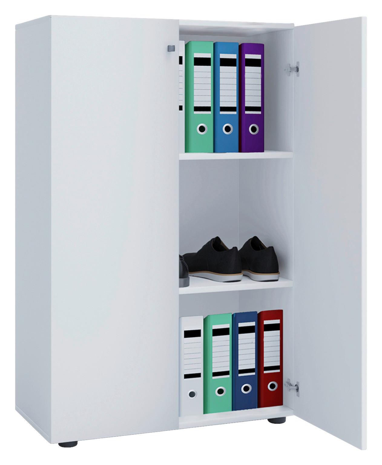 Aktenschrank Lona Weiß B: 70 cm - Weiß, Basics, Holzwerkstoff (70/110/39cm) - MID.YOU