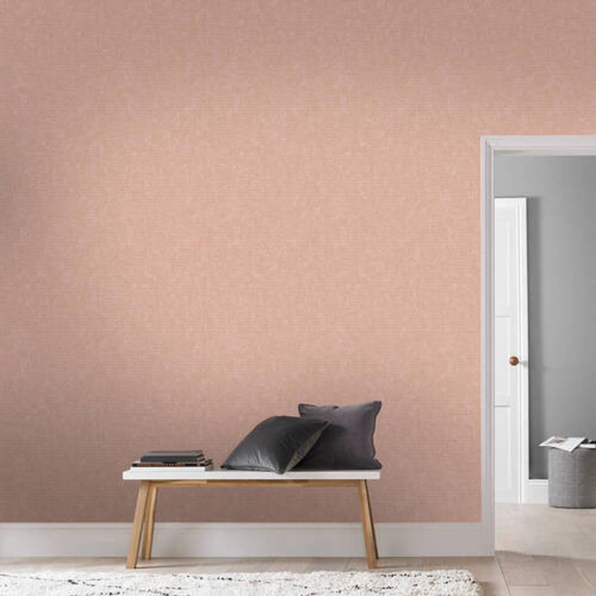 Vliestapete Roségold, 52x1000 cm - Roségold, Basics, Papier/Kunststoff (52/1000cm)