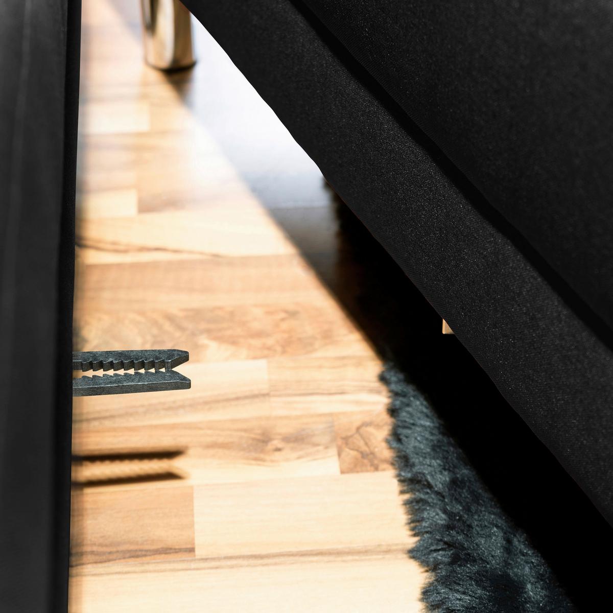 Ecksofa mit Schlaffunktion Just Fashion Schwarz - Chromfarben/Schwarz, KONVENTIONELL, Textil (152/230cm) - Max Winzer
