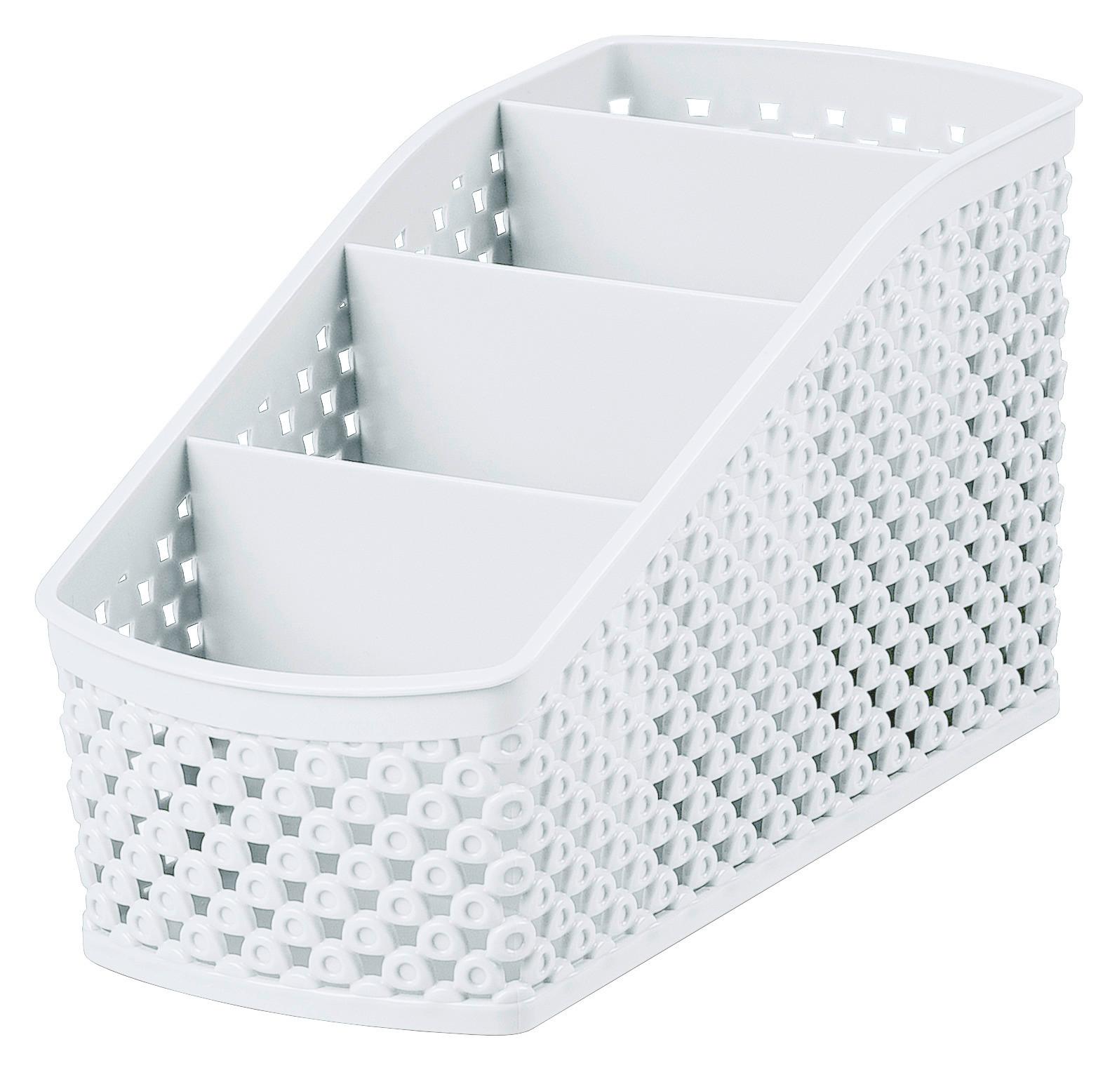 Tisch-Organizer Damond 20 cm Kunststoff Weiß 4 Fächer - Weiß, Basics, Kunststoff (9,5/19,8/10,6cm) - Luca Bessoni