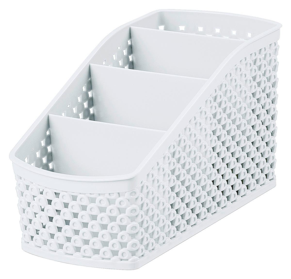 Tisch-Organizer Damond 20 cm Kunststoff Weiß 4 Fächer - Weiß, Basics, Kunststoff (9,5/19,8/10,6cm) - Luca Bessoni