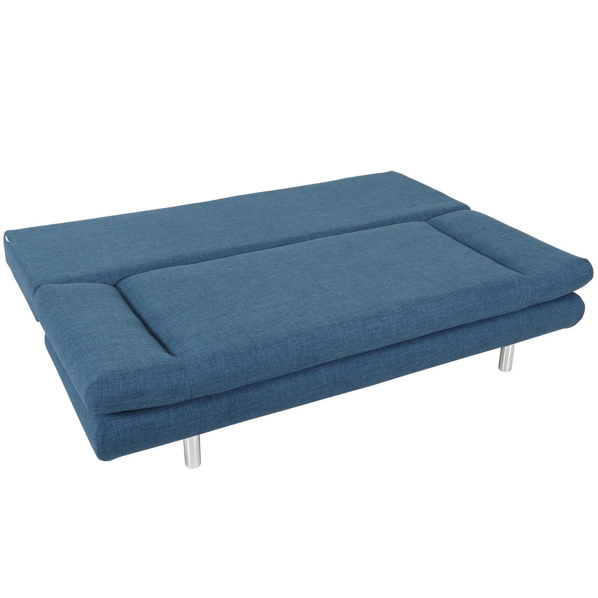 Schlafsofa Sorini, Blau B: 194 Cm - Chromfarben/Blau, Design, Textil (194/73/91cm) - MID.YOU