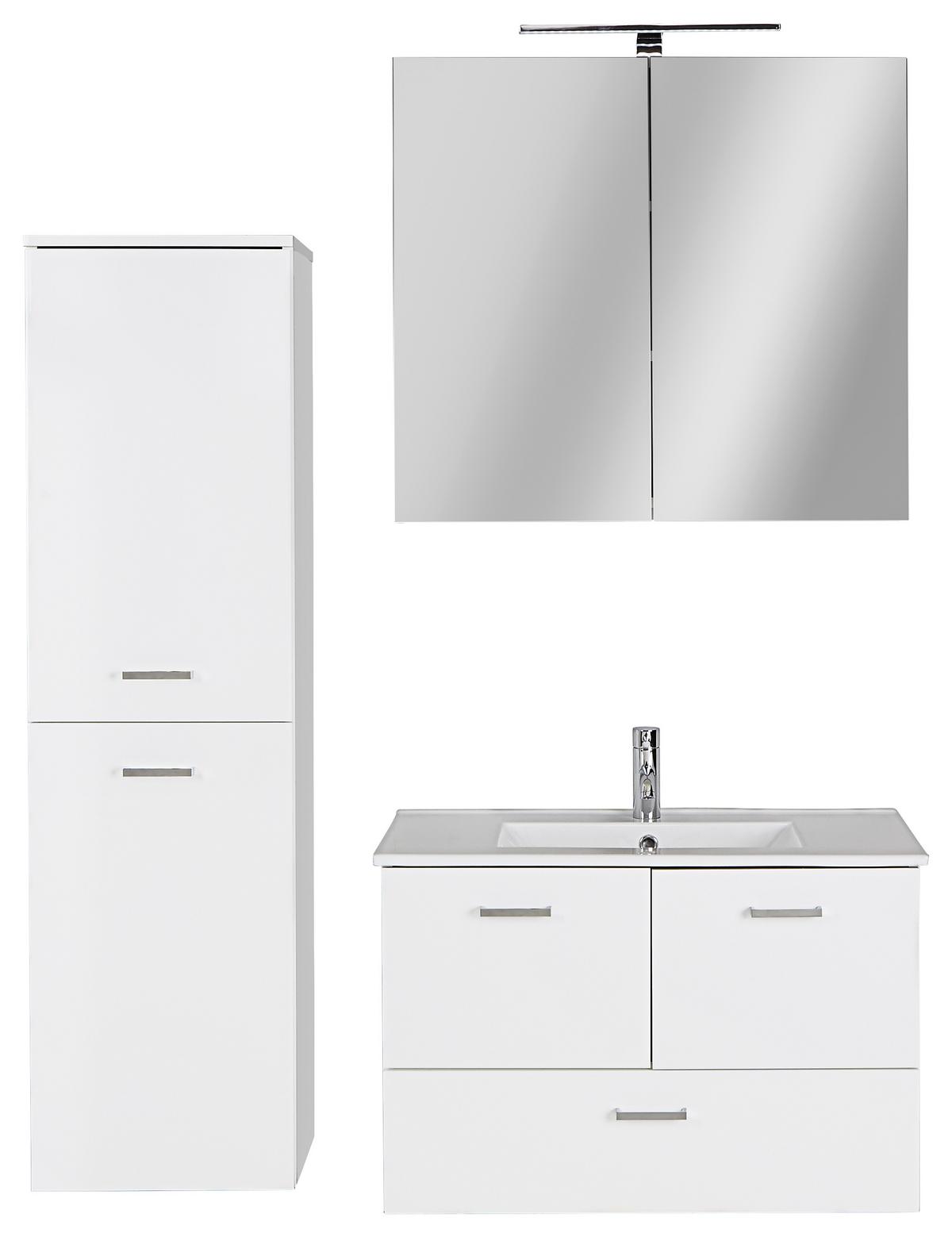 KOUPELNA BERGAMO - bílá, Konvenční, kompozitní dřevo/keramika (80/72/46cm)