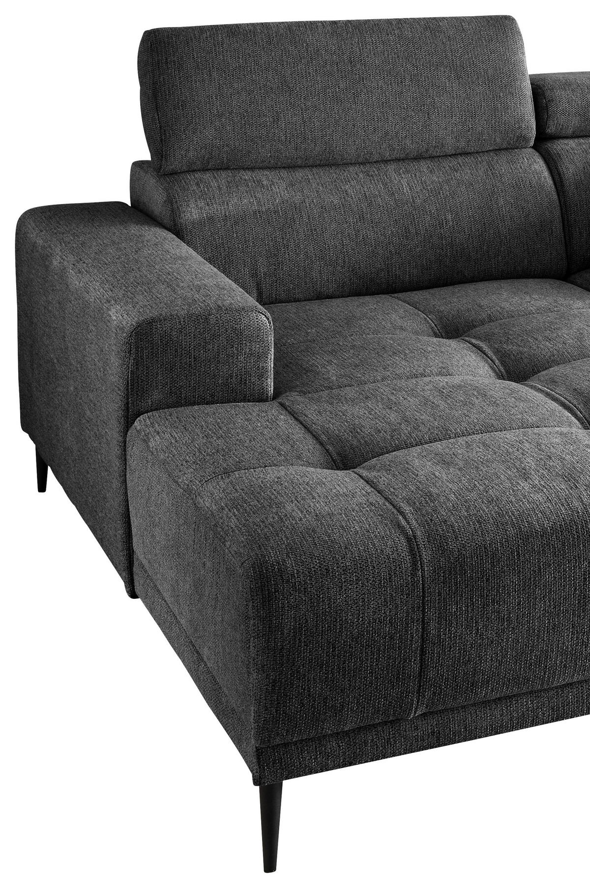 Ecksofa Intera Anthrazit S: 200x188 Cm - Anthrazit/Schwarz, KONVENTIONELL, Textil (200/188cm) - Livetastic