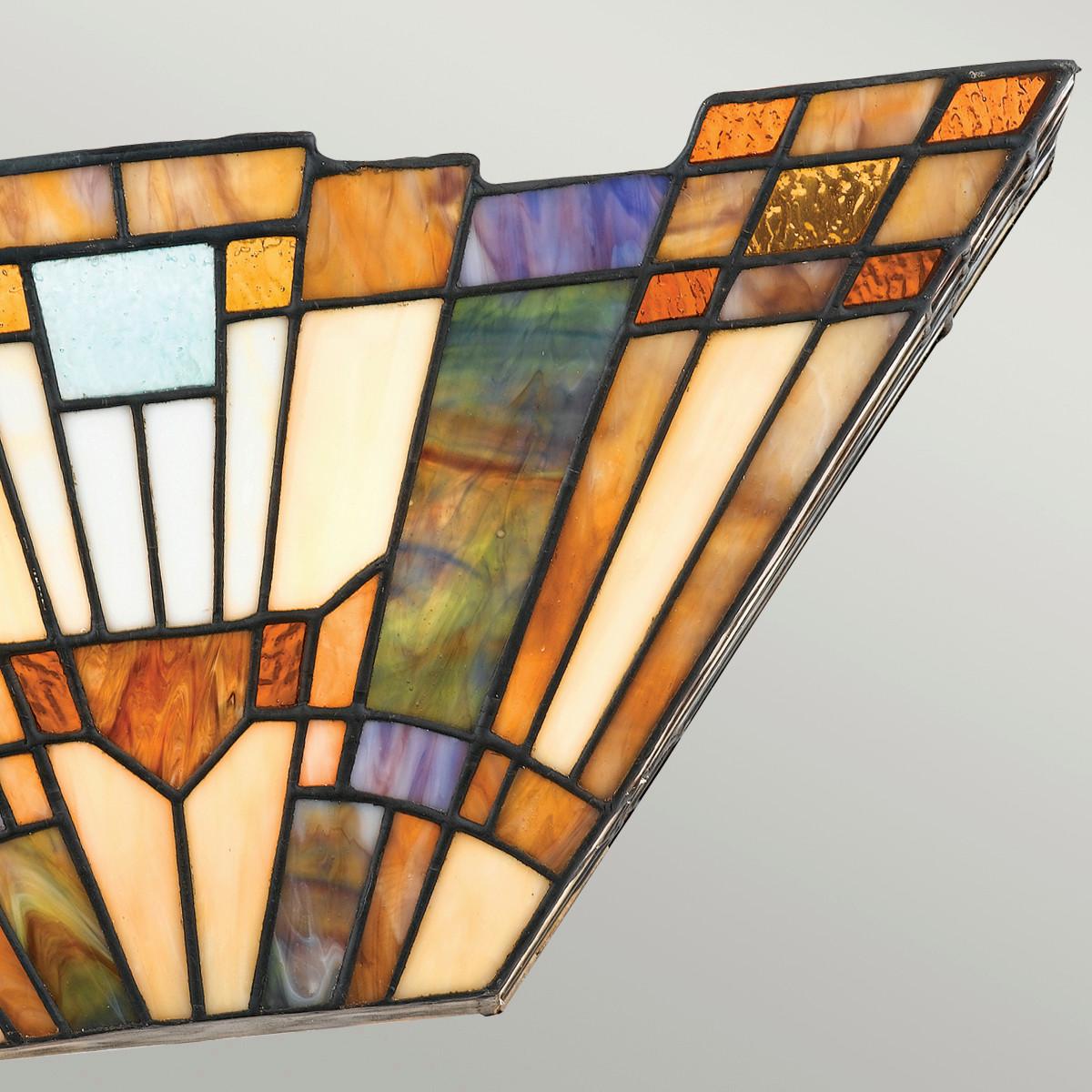 Wandleuchte Qz-Inglenook-Wu  Tiffany - Bronzefarben, Natur, Glas/Metall (40.6/17.8/14cm) - Elstead Lighting