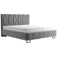 Čalouněná postel ATESSA 160x200 cm, šedá - šedá, Moderní, dřevo/textil (160/200cm)