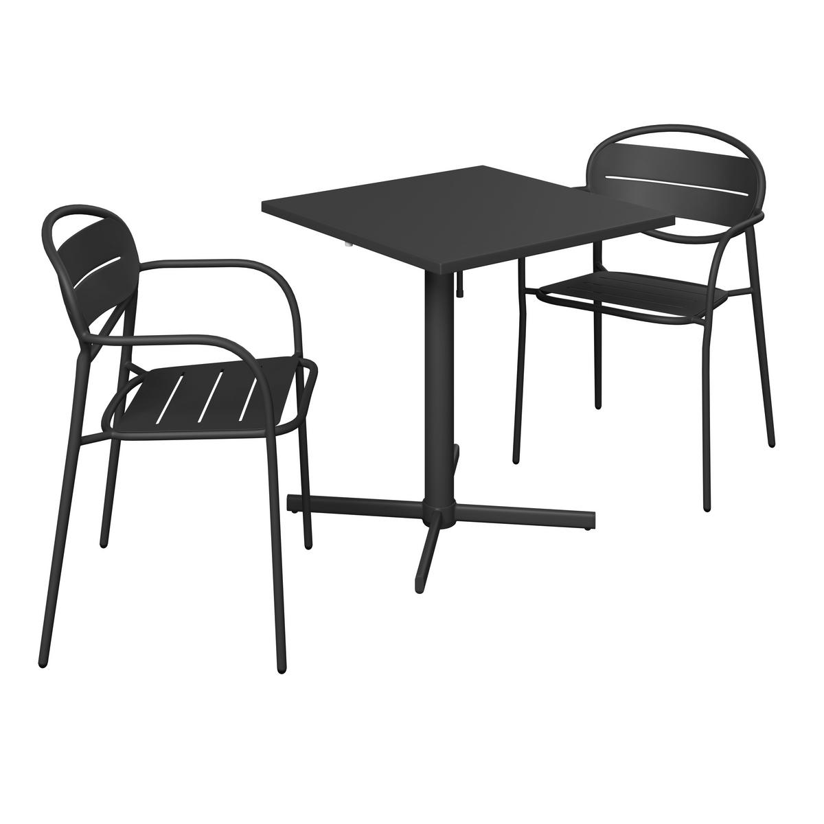 Gartentisch -Klapptisch Rom - Anthrazit, MODERN, Metall (70/72/70cm) - Beldano