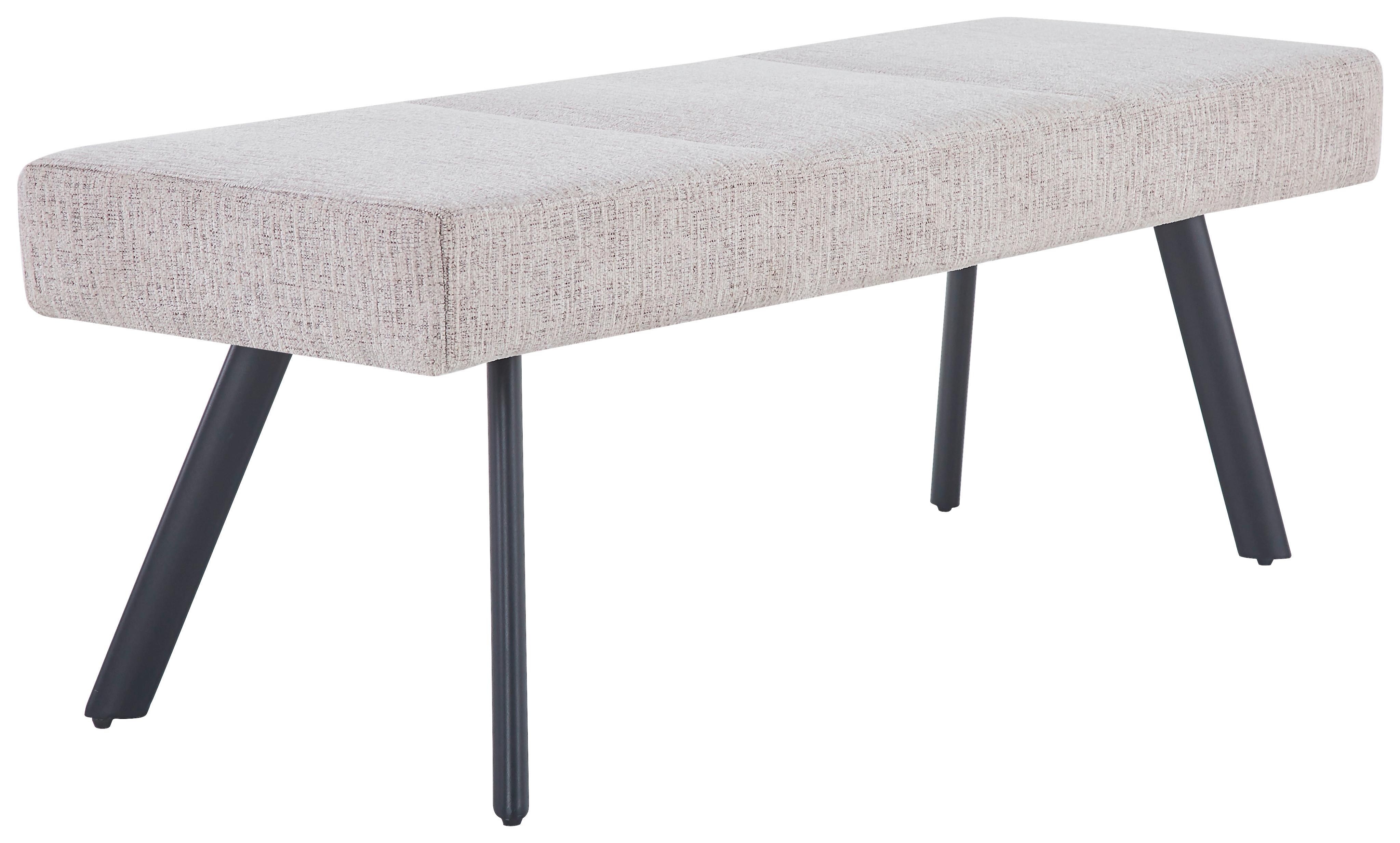 Sitzbank Paros Ohne Lehne Beige, B: 140 Cm - Beige/Schwarz, KONVENTIONELL, Textil (140/49/47cm) - MID.YOU