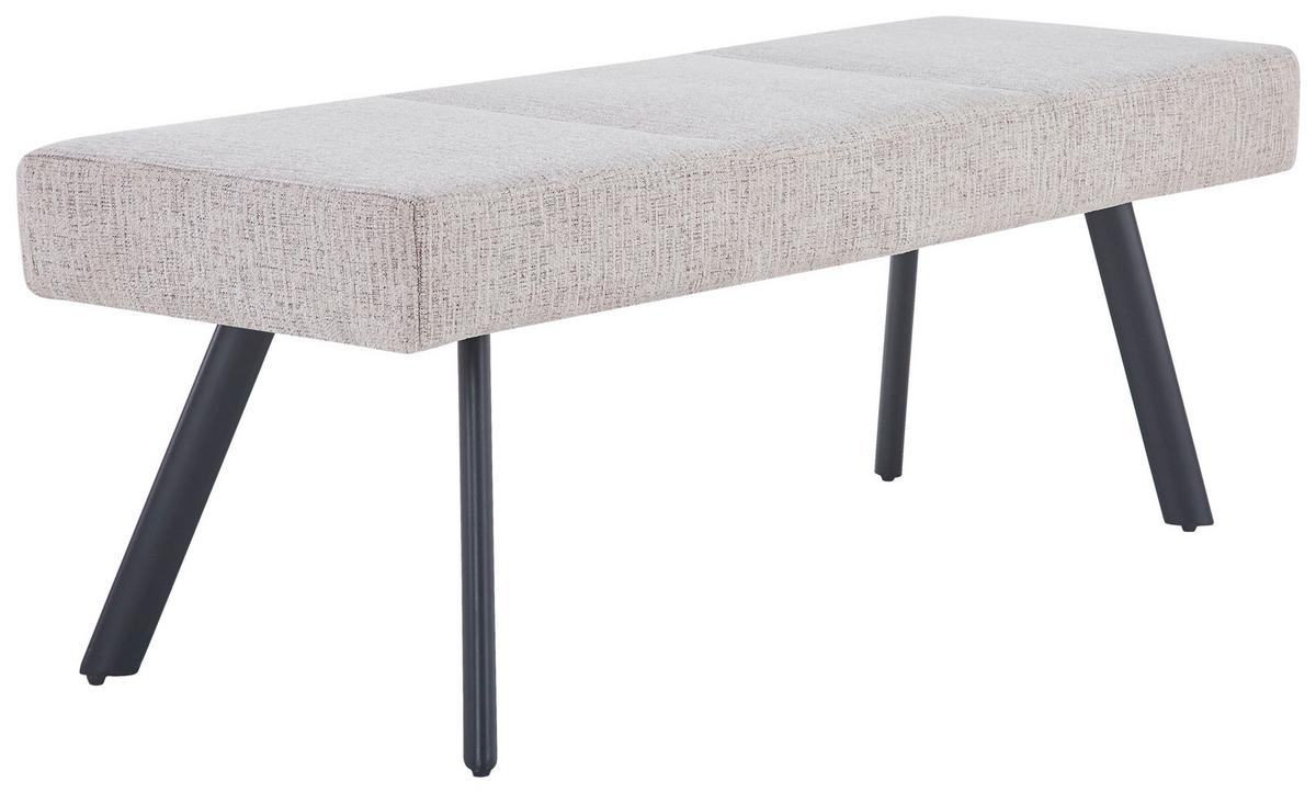 Sitzbank Paros Ohne Lehne Beige, B: 140 Cm - Beige/Schwarz, KONVENTIONELL, Textil (140/49/47cm) - MID.YOU