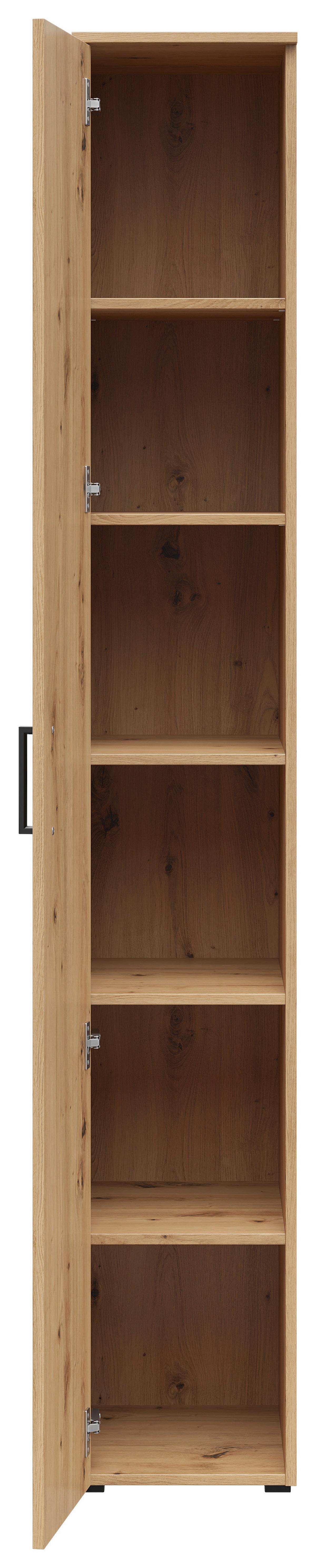 Skriňa MULTISTAURAUM - čierna/dub artisan, Modern, kompozitné drevo/plast (30/195/40cm)