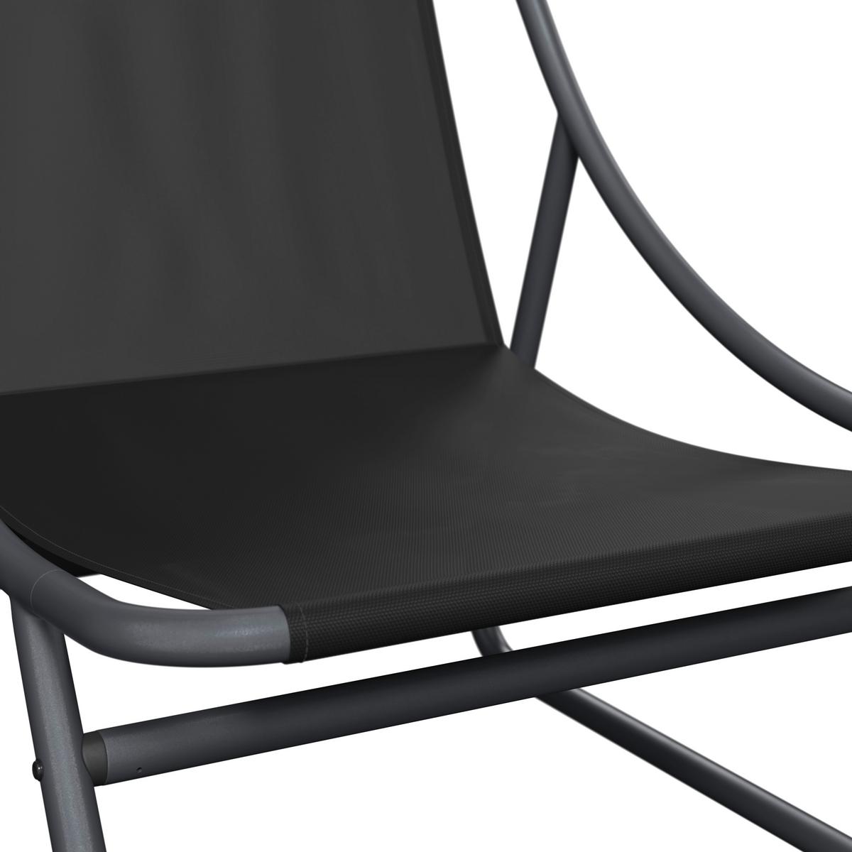 Loungesessel Kairo - Dunkelgrau/Anthrazit, MODERN, Textil/Metall (68/36/65cm) - Beldano