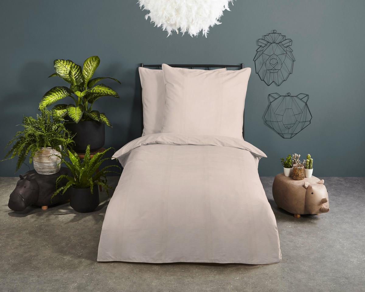 Bettwäsche Beige 135x200 cm - Beige, Basics, Textil (135/200cm)