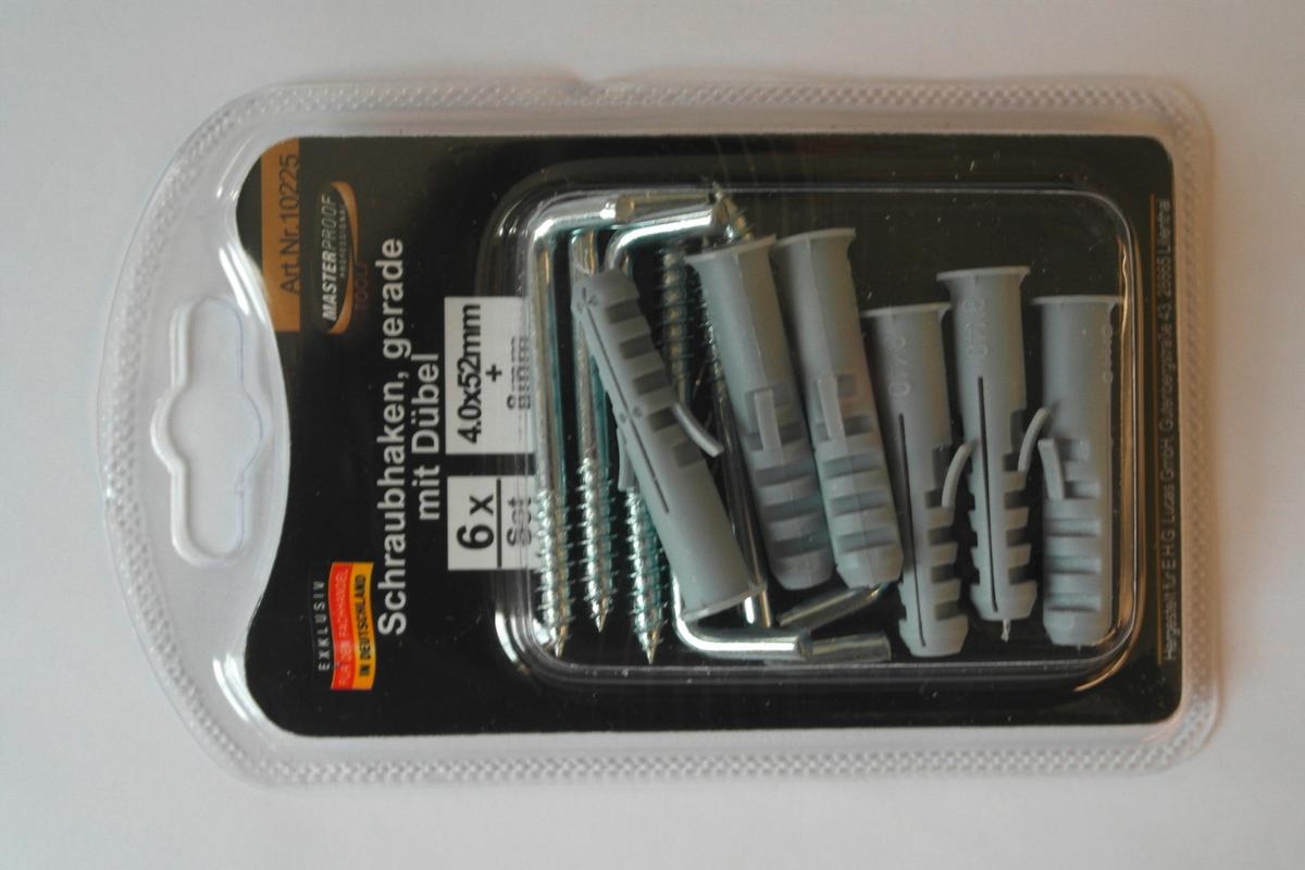 Schraubhaken-set Gerade L: 13 Mm 6 Stk. Mit Dübel - Basics, Kunststoff/Metall (13/7,5/2,0cm)