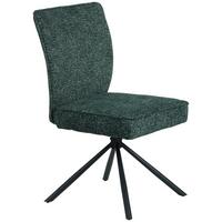 Stuhl Ellen Webstoff Grün, B: 49 Cm - Schwarz/Grün, MODERN, Textil/Metall (49/91/66cm)