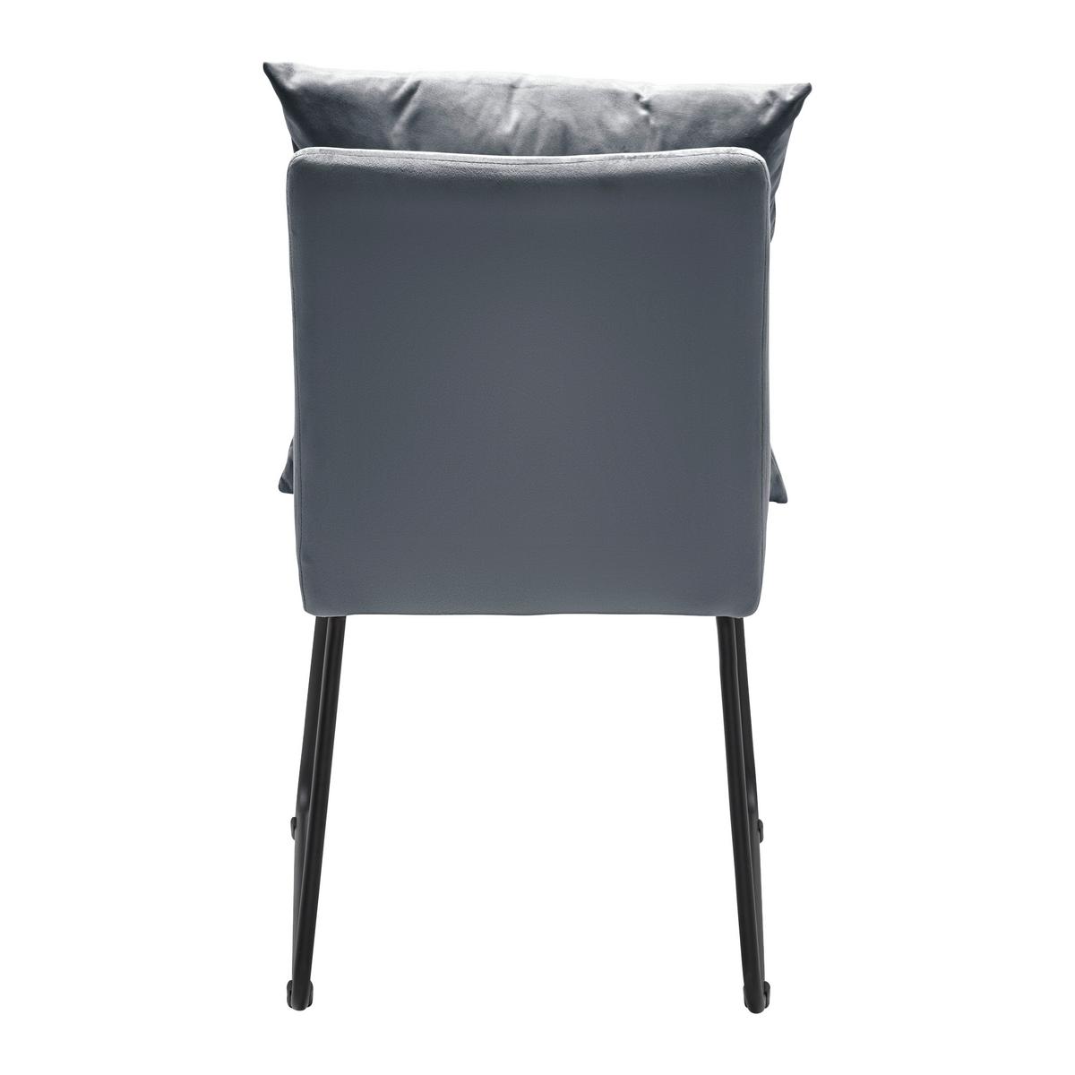 Stolička zo zamatu Bono sivá - čierna/sivá, Modern, kov/drevo (44/90/58cm) - Bessagi Home