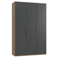 Drehtürenschrank B: 150 Cm Level, Graphitf./eiche Dekor - Eichefarben/Graphitfarben, MODERN, Holzwerkstoff (150/236/58cm) - MID.YOU