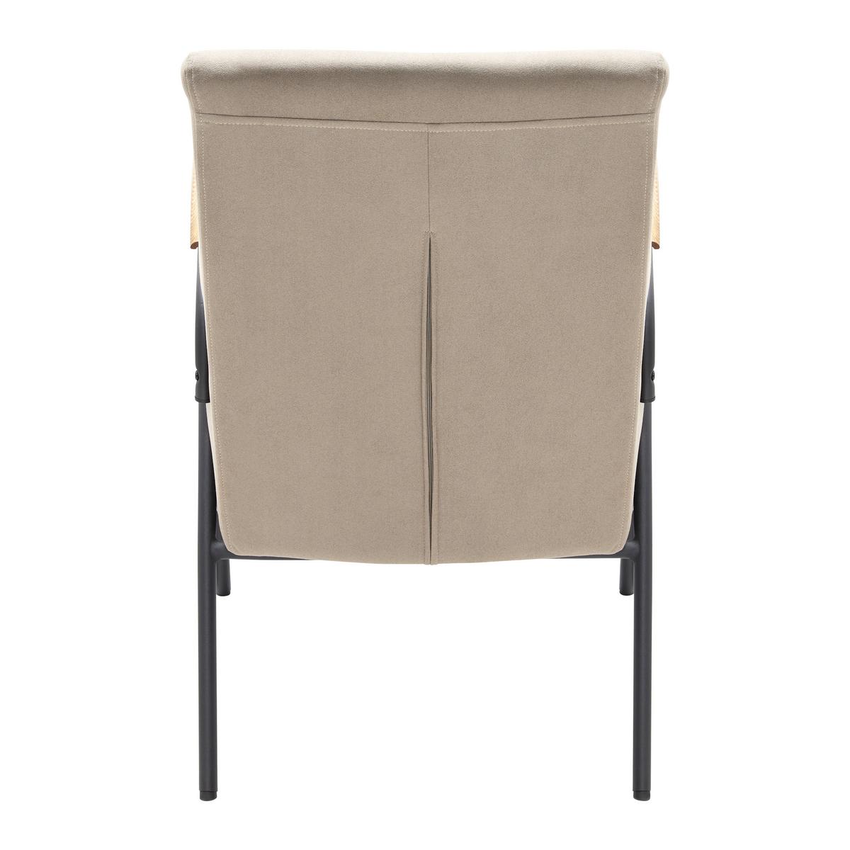Retro křeslo Nati šedohnedé - černá/přírodní barvy, Moderní, kov/dřevo (52/79/66cm) - Bessagi Home