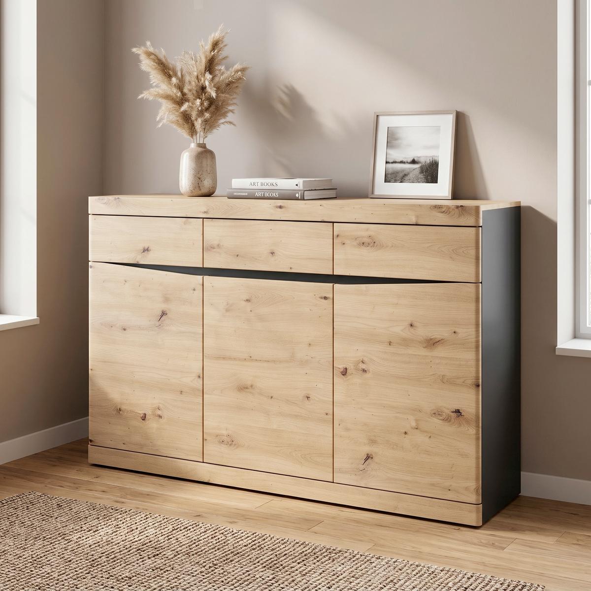 Kommode Turino Eiche Artisan Anthrazit B: 150cm - Anthrazit/Eiche Artisan, Trend, Holzwerkstoff (150/92,1/39,9cm)
