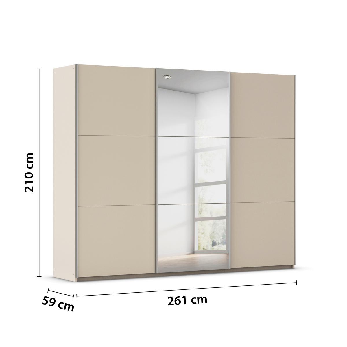 SCHWEBETÜRENSCHRANK Berny, Champagner B: 261 cm - Champagner, Trend, Holzwerkstoff (261/210/59cm) - Rauch Möbel