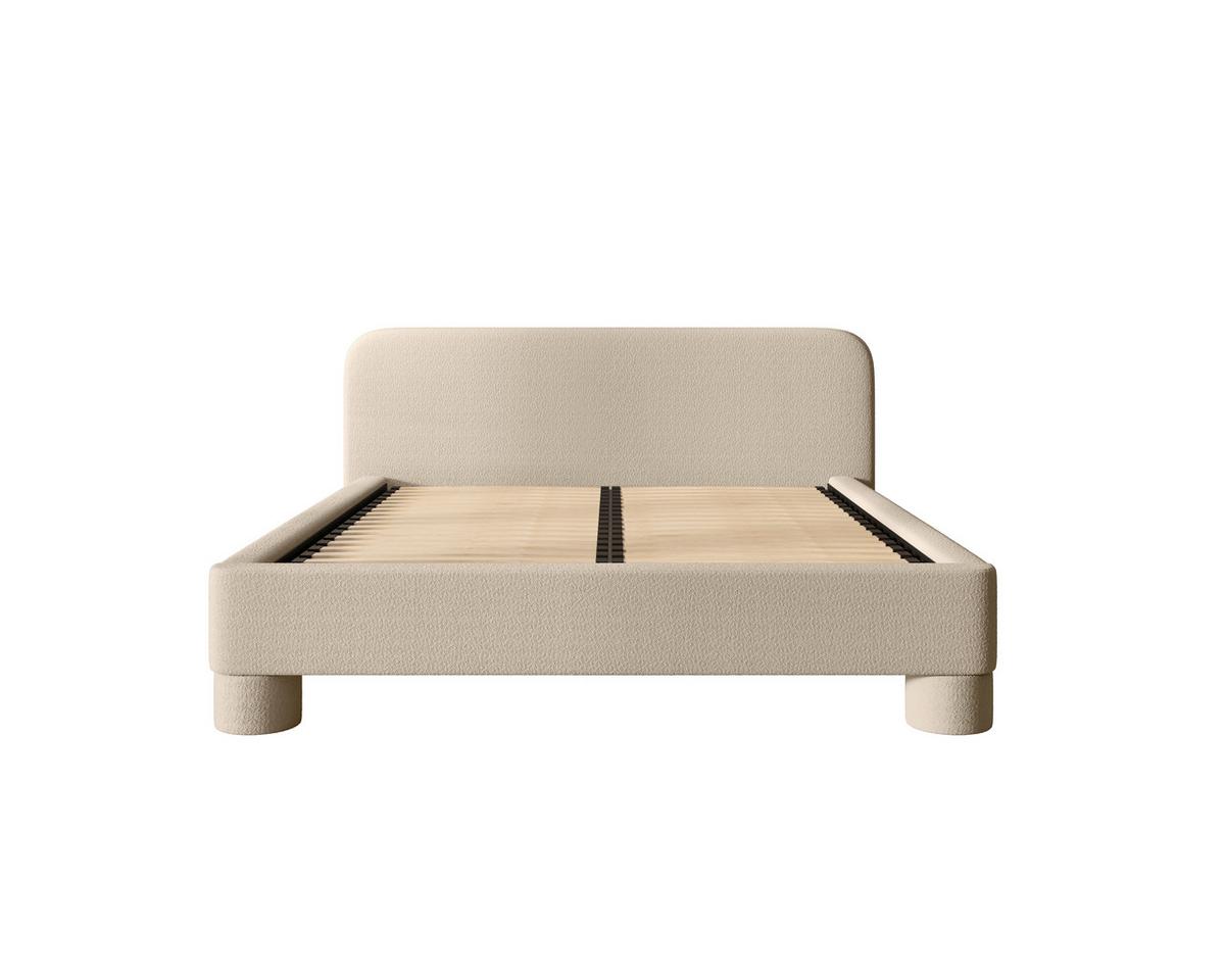 Polster Bett Bill 120 Creme LF: 120x200 cm - Creme/Schwarz, MODERN, Textil/Metall (140/200cm) - MID.YOU