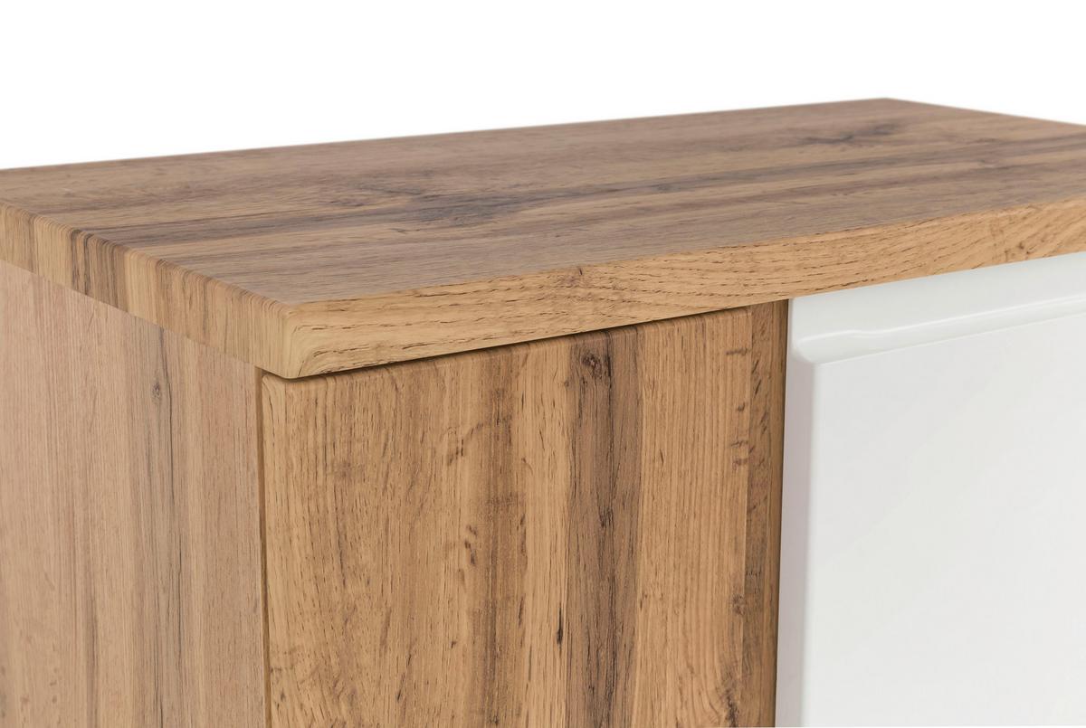 Hängeschrank Varese BxH: 65 79cm Weiß/Wotaneiche Dekor - Eiche Wotan/Weiß, MODERN, Holzwerkstoff (65/79/35cm) - Held