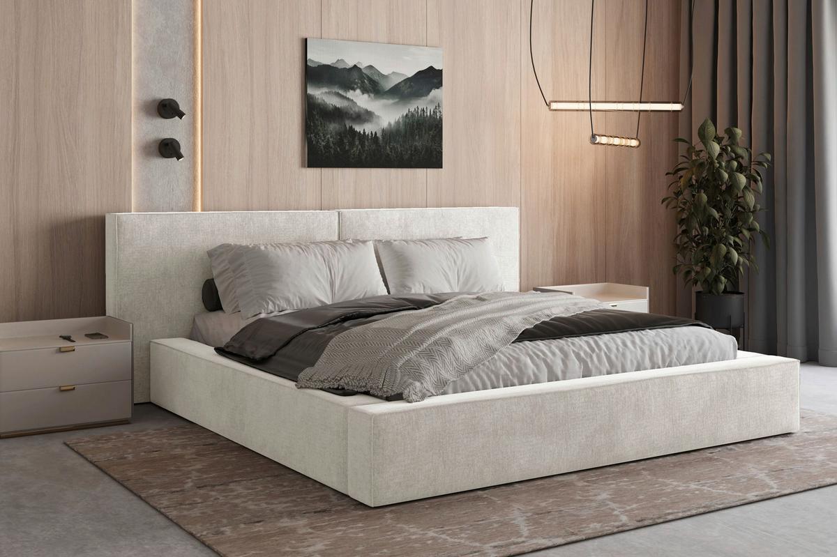 POLSTERBETT Jasmine Creme 180x200cm - Creme/Schwarz, MODERN, Holz/Metall (180/200cm) - MID.YOU