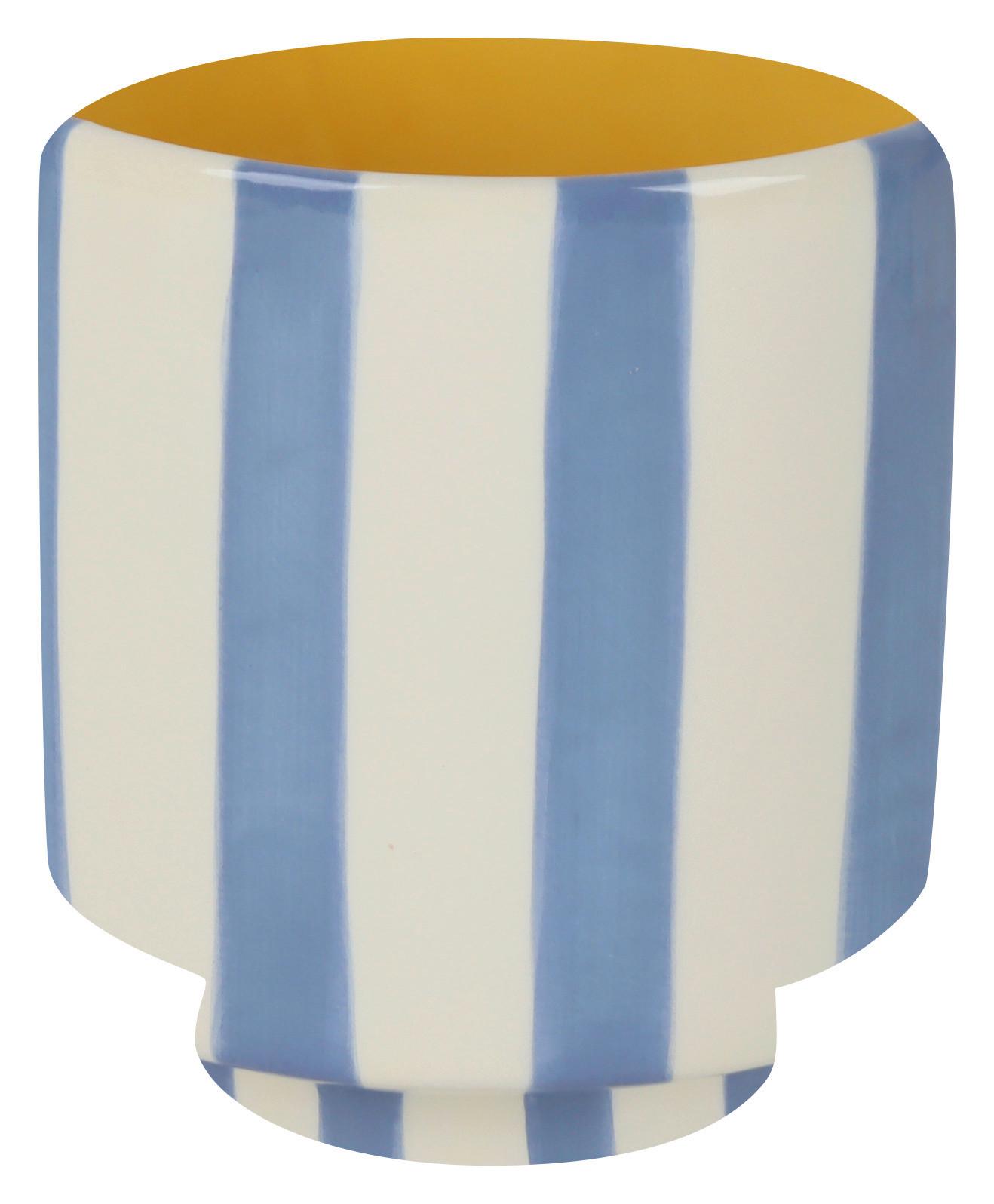 OBAL NA KVETINÁČ AGI - svetlomodrá/biela, keramika (15,2/16,2/15,2cm) - Mömax