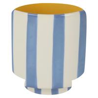 OBAL NA KVETINÁČ AGI - svetlomodrá/biela, keramika (15,2/16,2/15,2cm) - Mömax