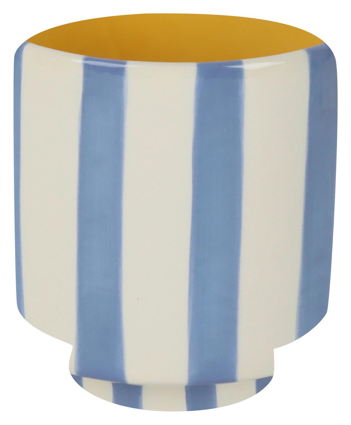 OBAL NA KVETINÁČ AGI - svetlomodrá/biela, keramika (15,2/16,2/15,2cm) - Mömax