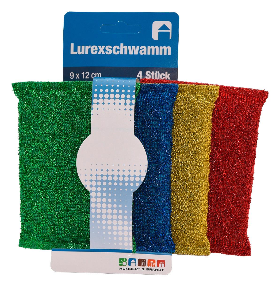 Szivacs Lurex - sötétkék/sárga, Basics, textil (12/10/8cm)