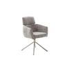 Armlehnstuhl Quebec Chenille Taupe 360° drehbar - Taupe/Edelstahlfarben, KONVENTIONELL, Textil/Metall (60/92/64cm)