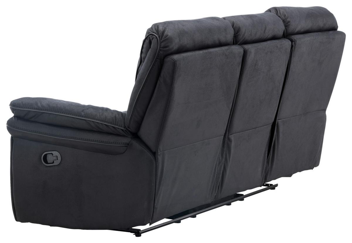 3-Sitzer-Sofa Saranda - Schwarz, Design, Kunststoff/Textil (228/103/99cm) - Livetastic