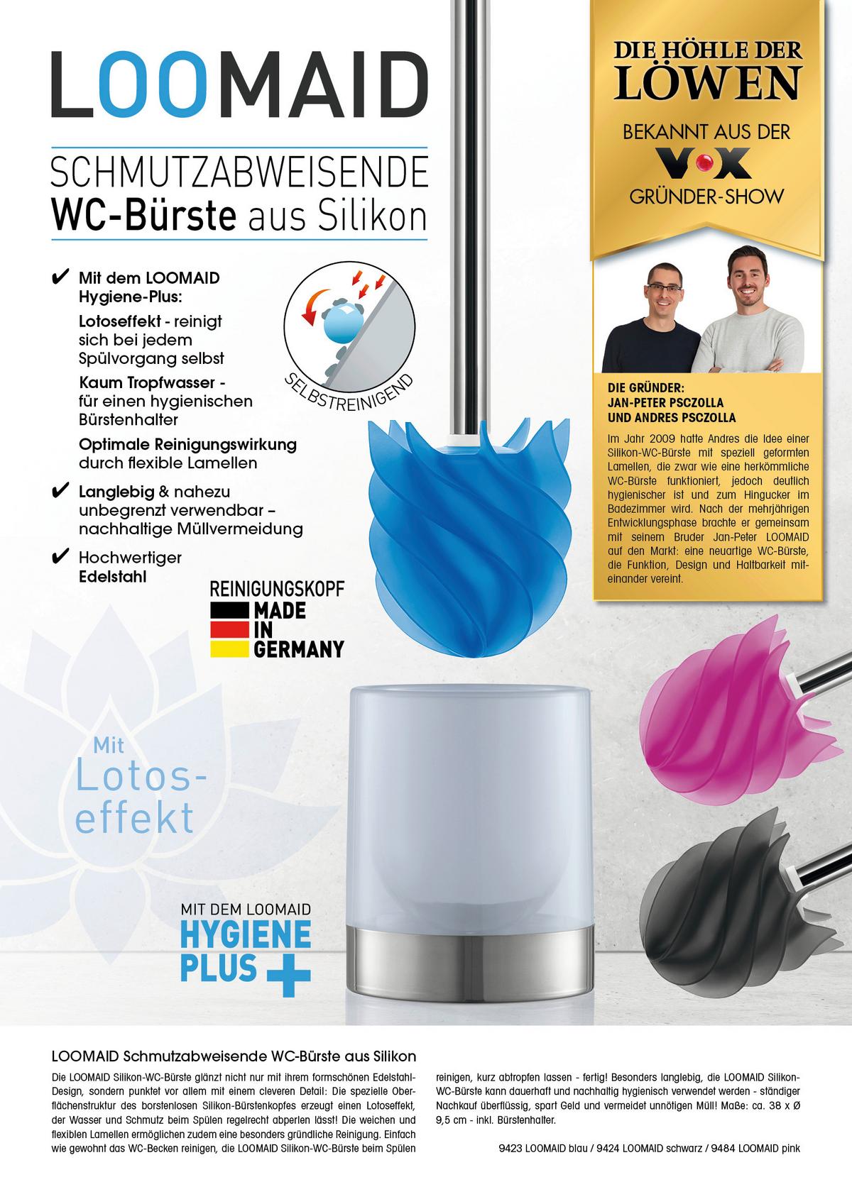 WC-Bürste Loomaid Stehend Kunststoff/Metall - Anthrazit, Basics, Kunststoff/Metall (15,50/15,50/39cm)