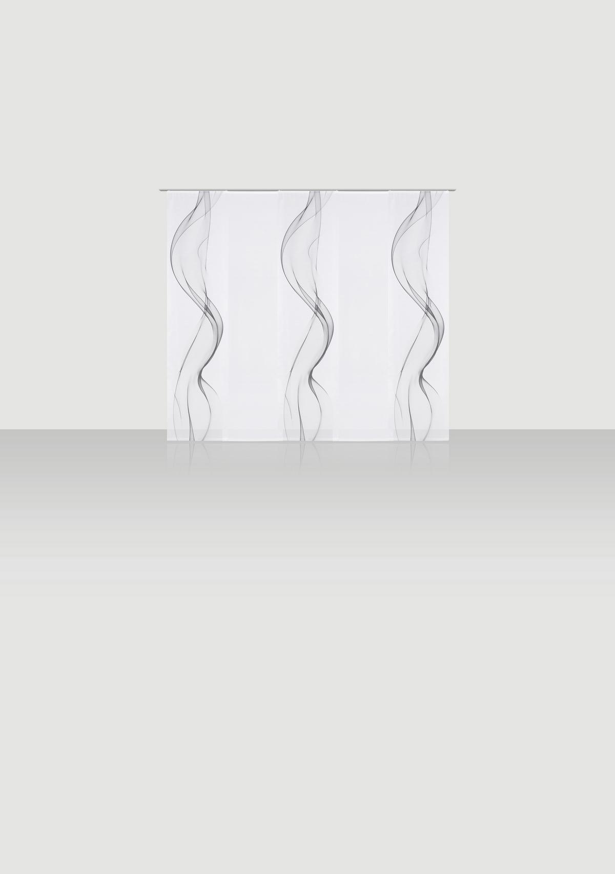 Flächenvorhang Fumaso Grau Weiß B: 60 cm - Weiß/Grau, Design, Textil (60/245cm) - Novel