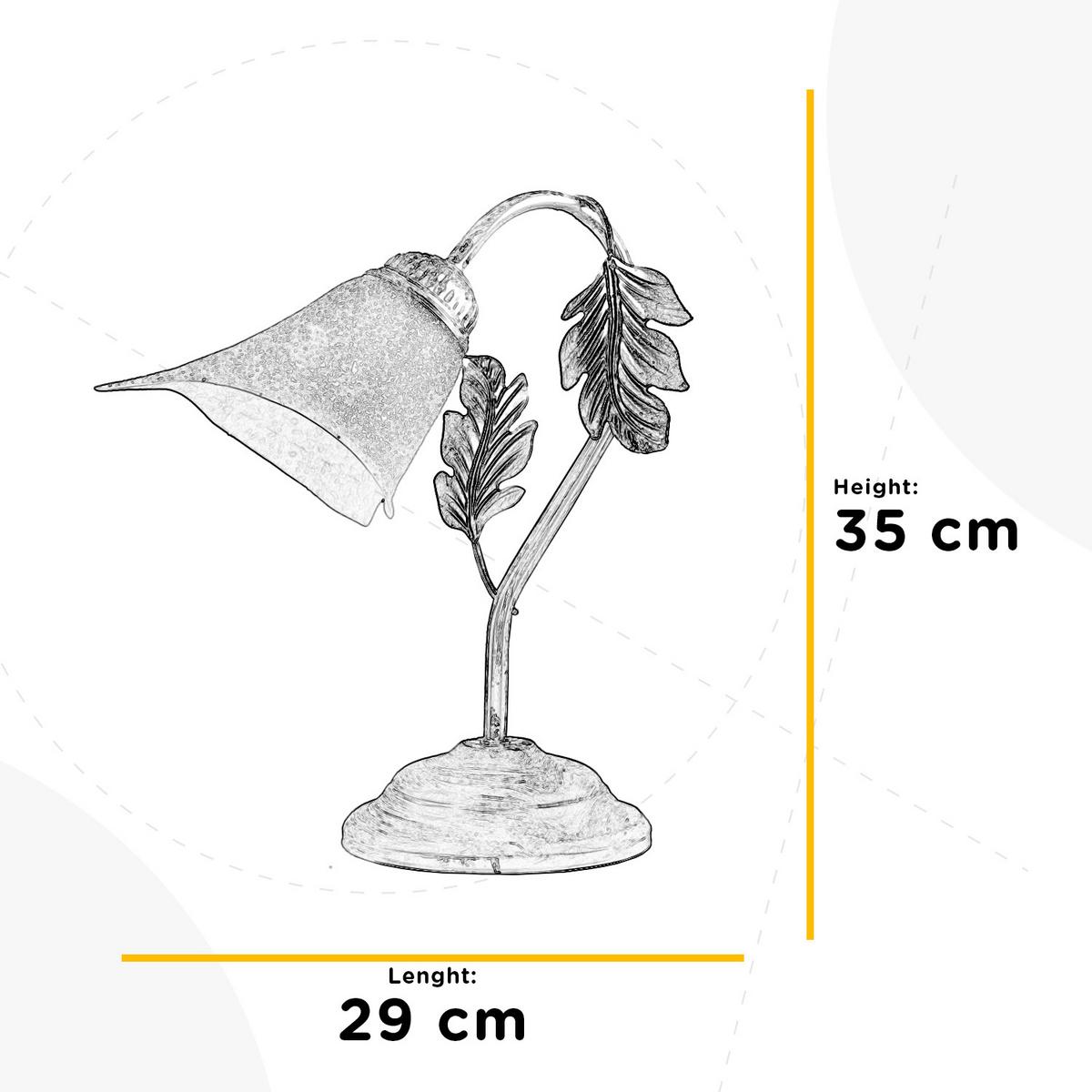 Tischleuchte 4836/L - Silberfarben/Weiß, KONVENTIONELL, Glas/Metall (29/35cm)