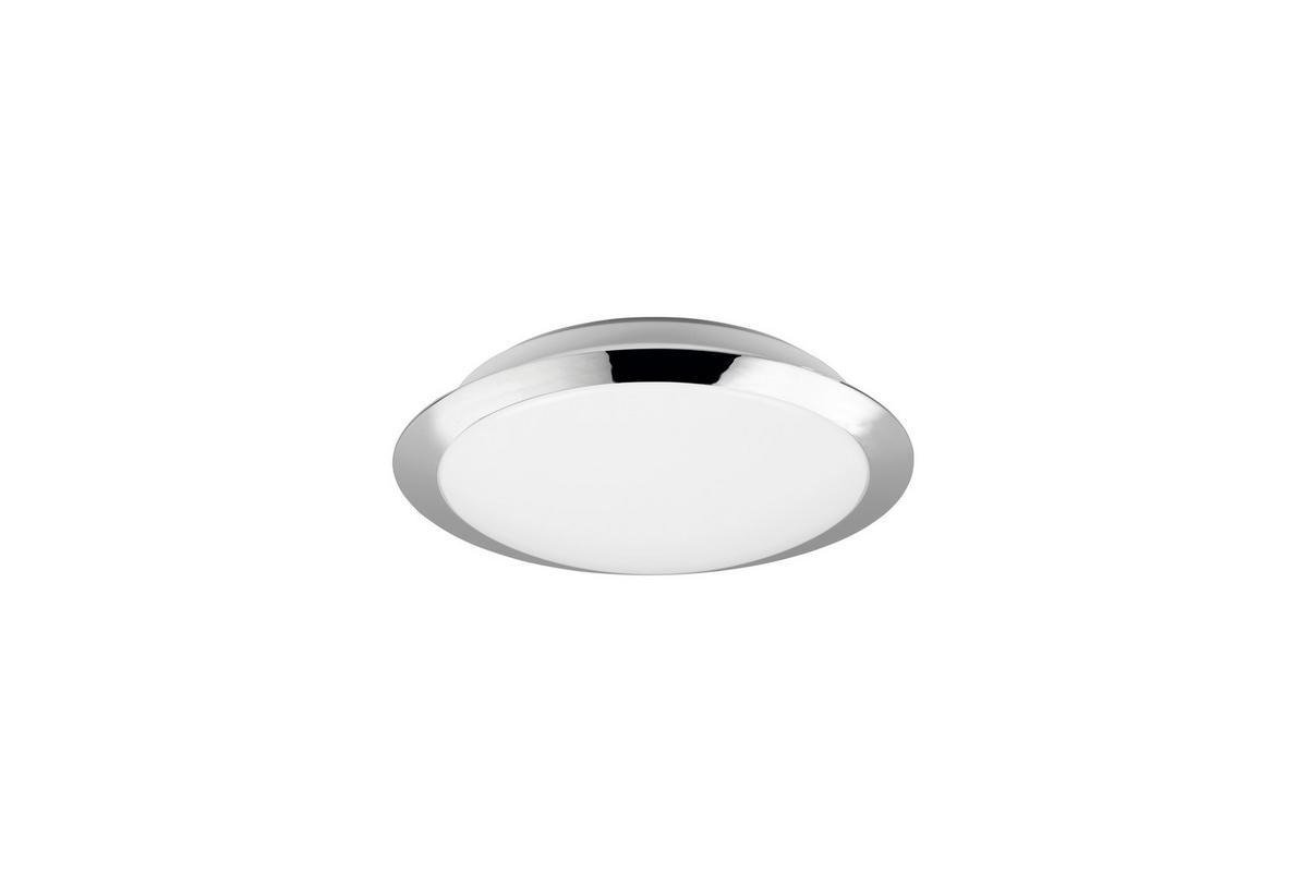 LED-Deckenleuchte Ø 29 cm, 1-Flammig, Rund - Chromfarben/Weiß, Basics, Kunststoff (29/8cm) - Trio Leuchten