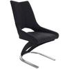 Schwingstuhl Sebastiano Lederlook Schwarz Gepolstert - Edelstahlfarben/Schwarz, MODERN, Textil/Metall (51/92,5/61cm)