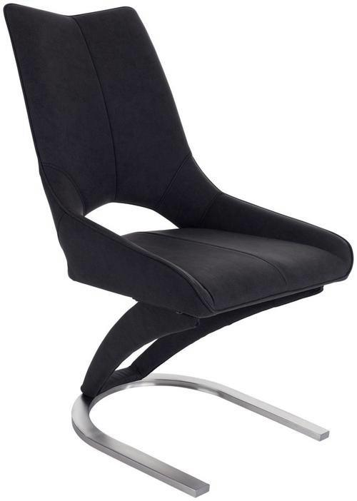 Schwingstuhl Sebastiano Lederlook Schwarz Gepolstert