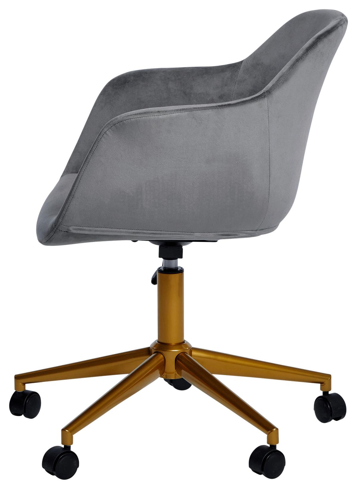 Drehstuhl Shell Worx - Goldfarben/Grau, MODERN, Kunststoff/Textil (56,5/59/78-87cm) - Livetastic