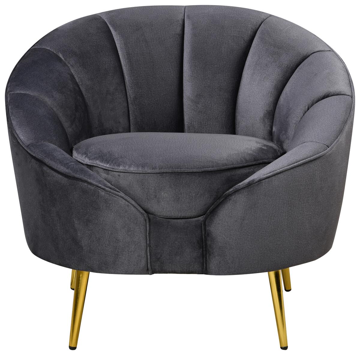 Fotel Stella - sötétszürke, Design, textil/fa (87/76/82cm) - Livetastic