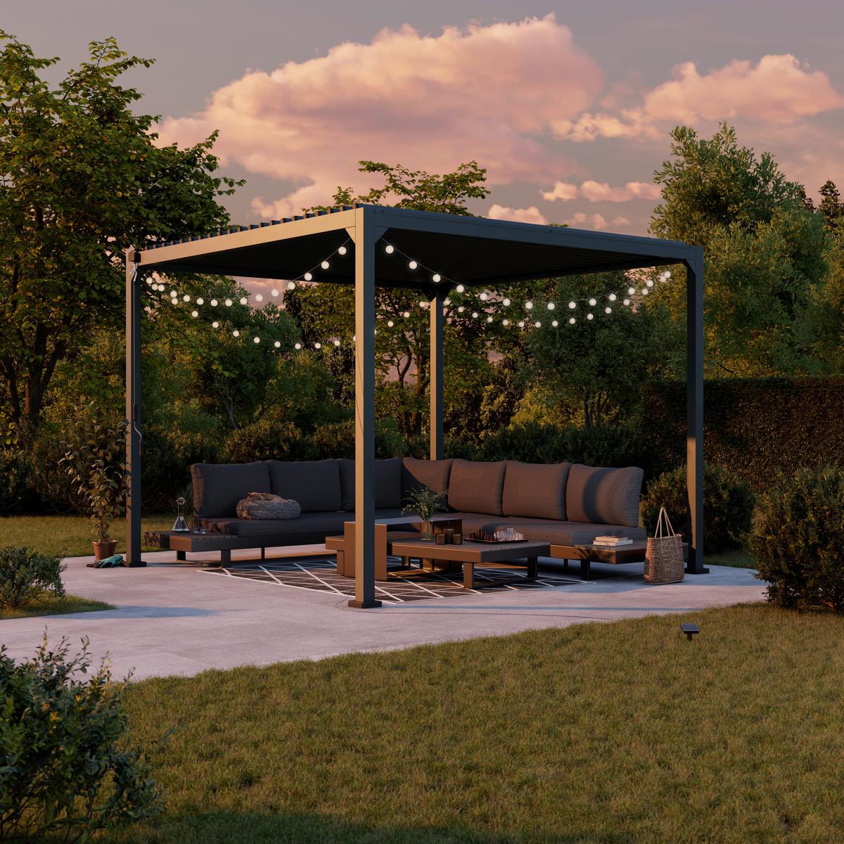 PAVILÓN SUNNY - antracitová, Modern, kov (300/227/300cm) - Mömax