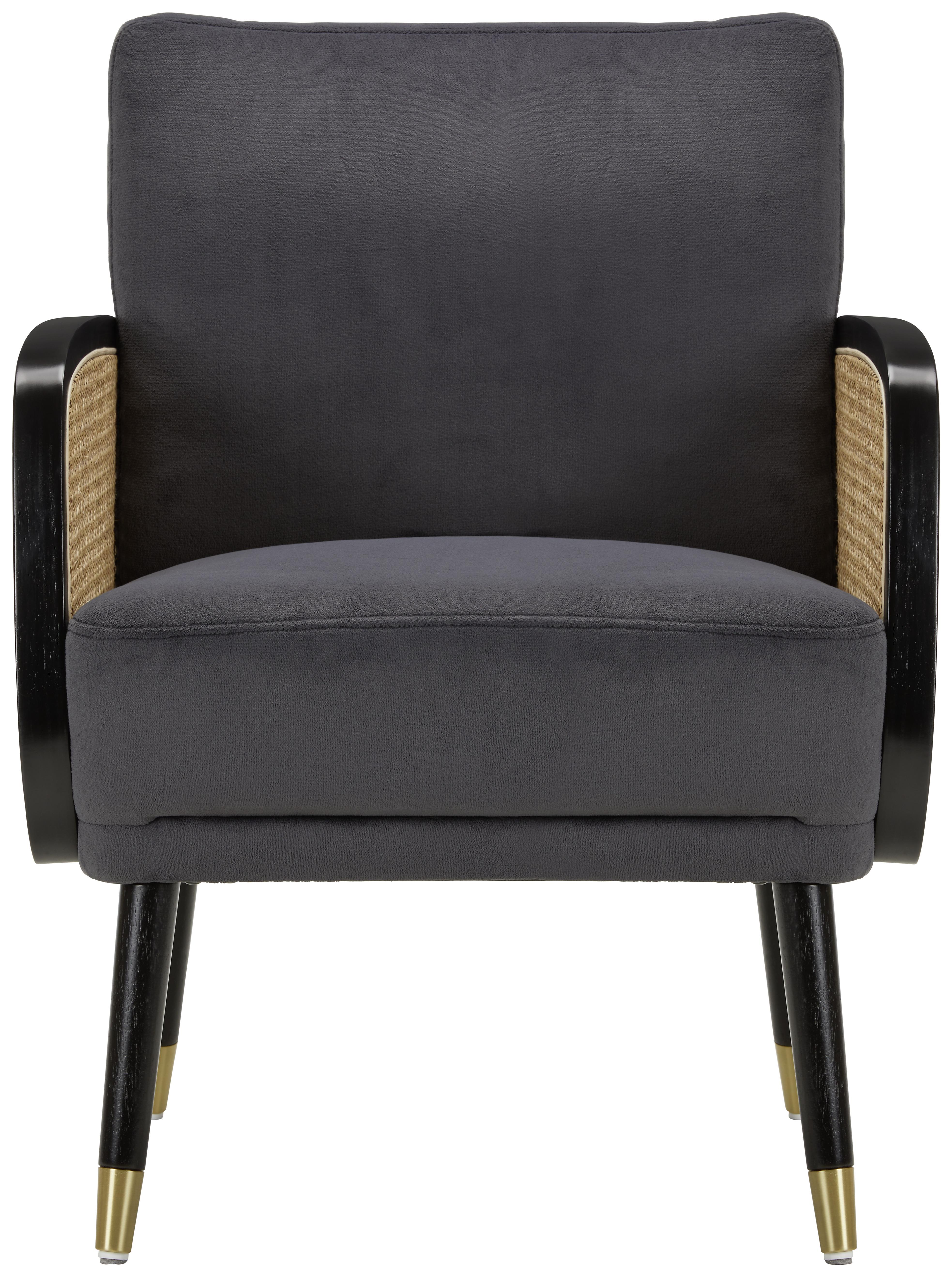 Kreslo Bert -Trend- - antracitová, Štýlový, drevo/textil (64/83/46/75cm) - Premium Living