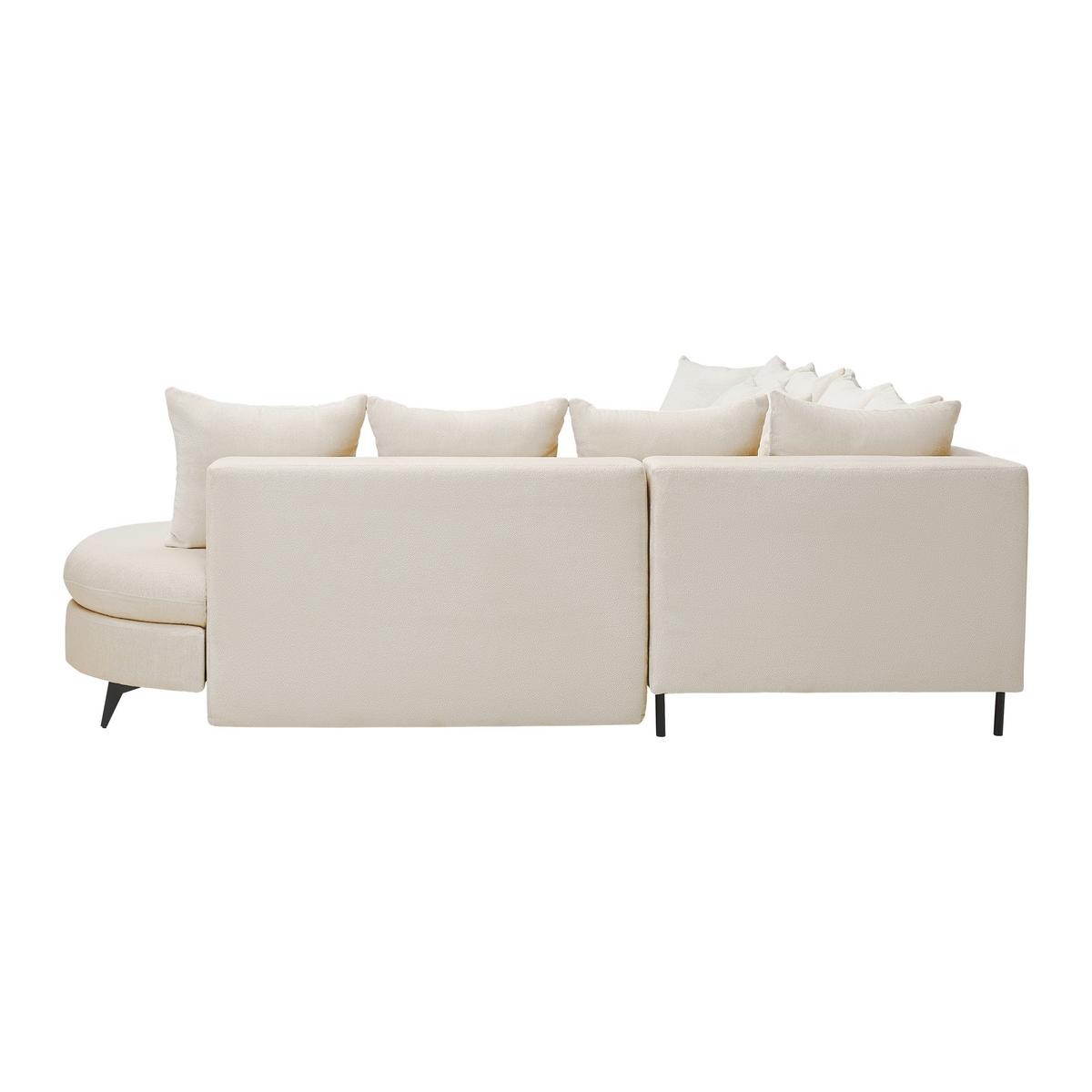Rohová sedačka AXEL, pravá, krémová žinylka - černá/krémová, Moderní, kov/textil (291/250cm) - Mömax