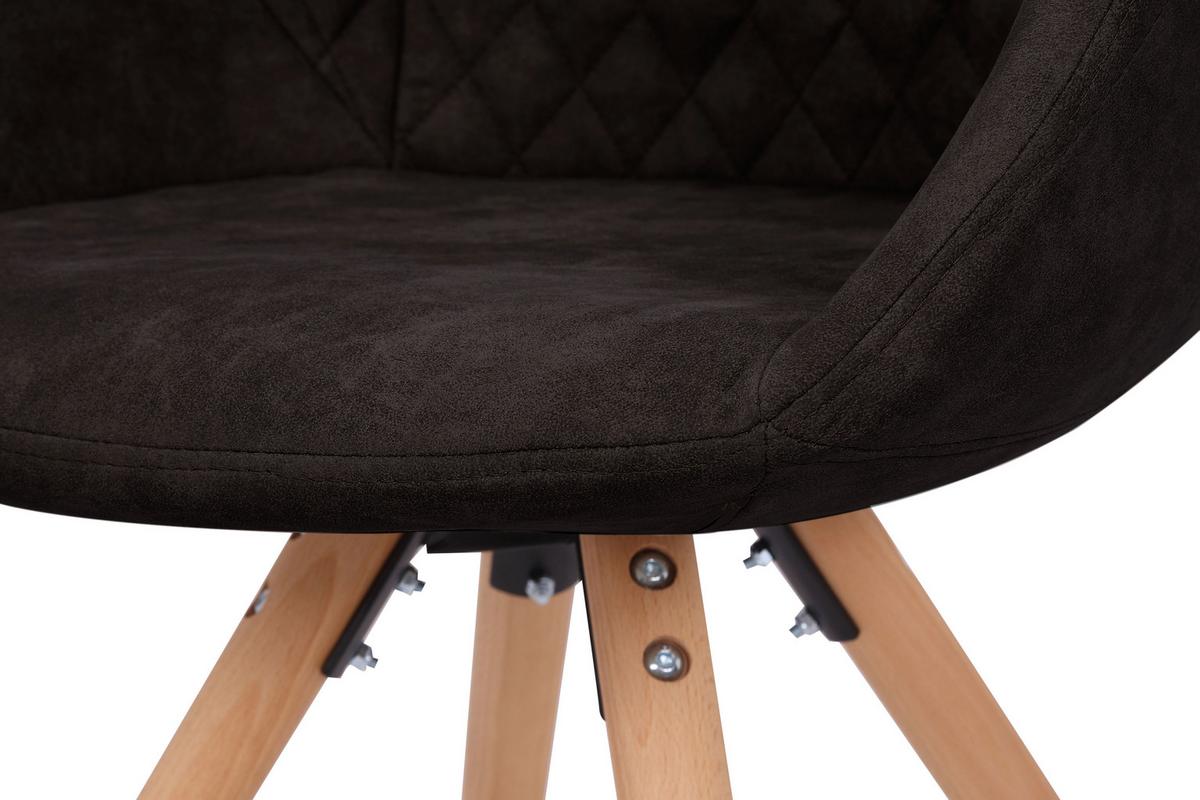 Schalenstuhl Chadwick Schwarz Gepolstert 2er-Set - Schwarz/Braun, MODERN, Holz/Textil (59/82/55cm) - Kayoom