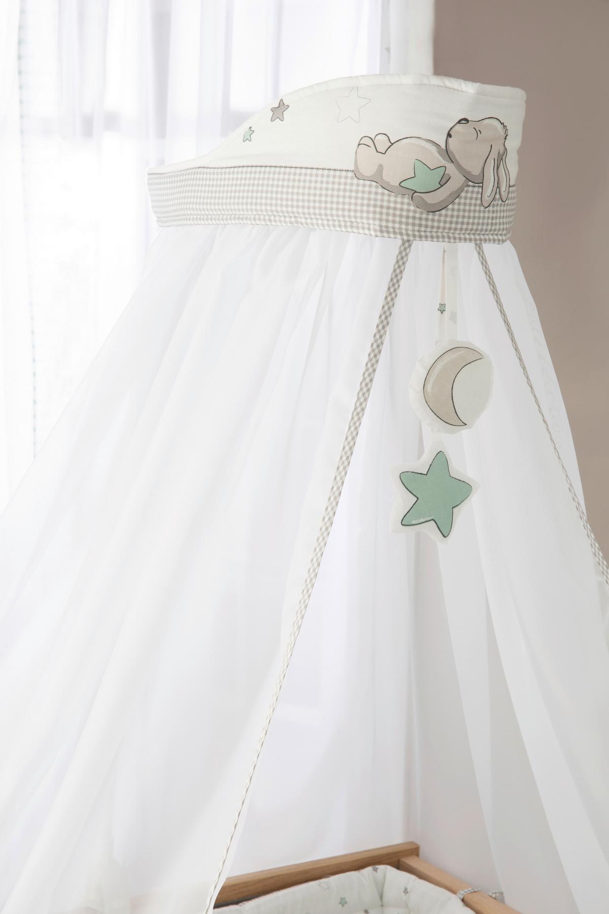 Gitterbettset 1492s209 Sternenzauber - Taupe/Weiß, Basics, Textil - Roba